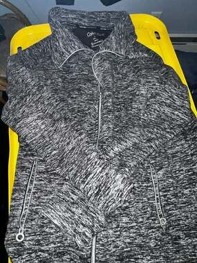 Calvin Klein Performance Women's Plus 2X Marled Fleece Full Zip Jacket